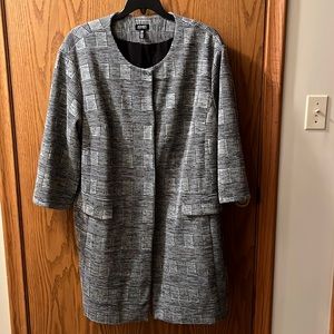 Long Jacket with Hidden Snap Closure